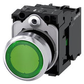 Siemens Illuminated pushbutton, 22 mm, green, LED 24V AC/DC Siemens
